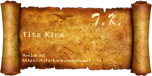 Titz Kira névjegykártya